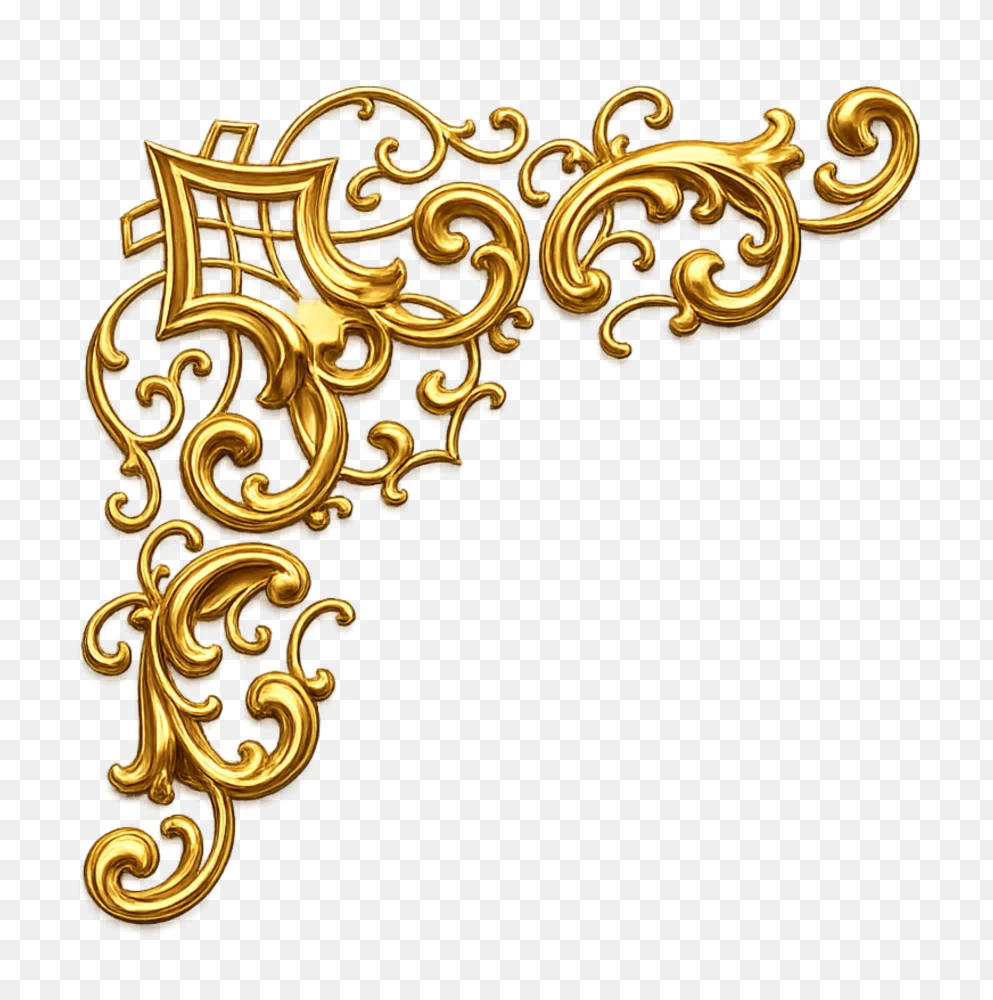Golden Corner PNG  Transparent Background