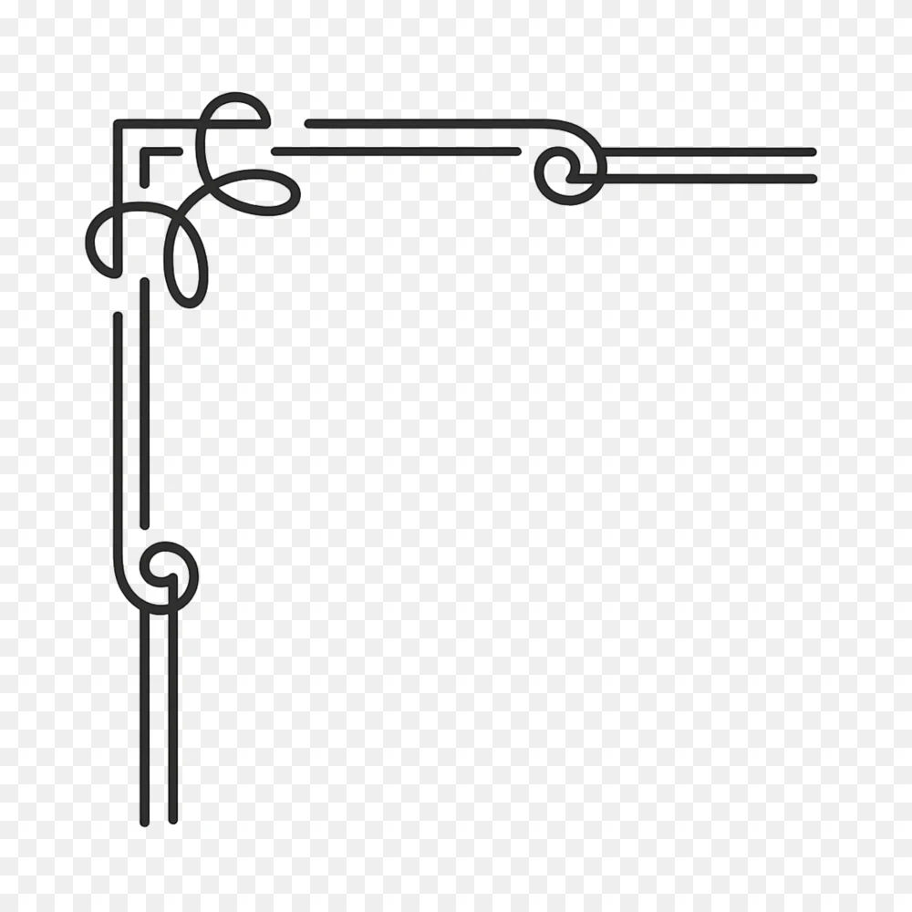 Simple Corner PNG Transparent Decorative Line Frame  Transparent Background