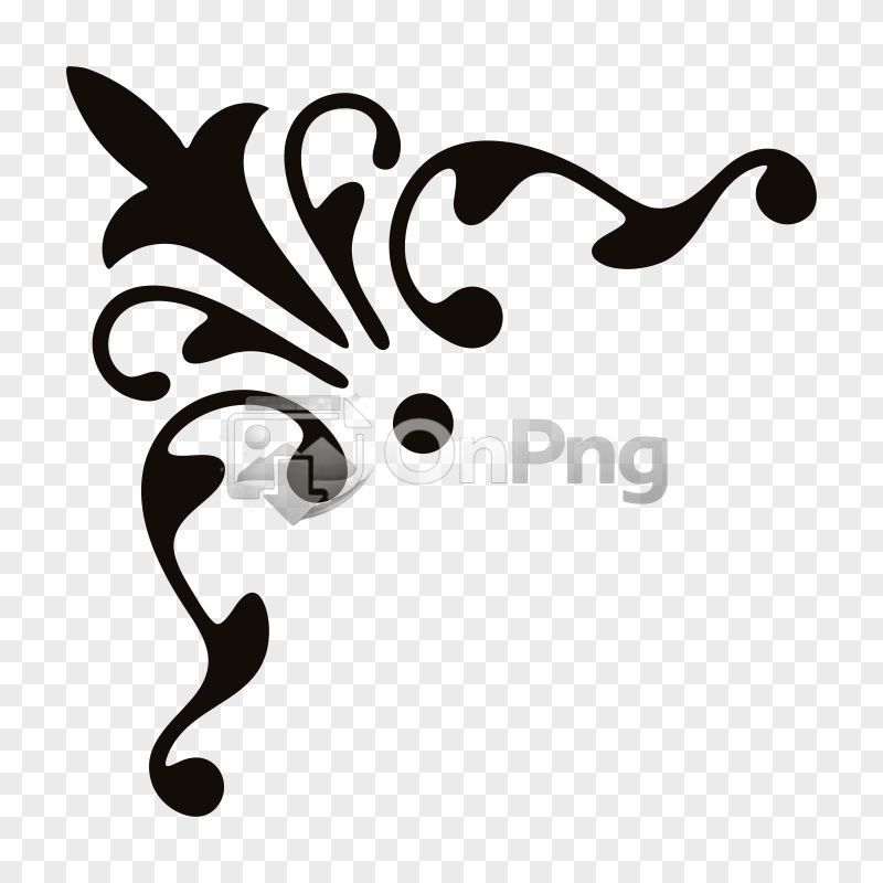 Border Corner PNG – Elegant Floral Decorative Corner Design Transparent