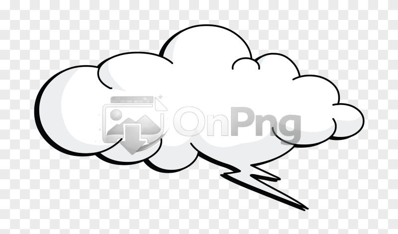 Comic Cloud Png with Lightning Cartoon Illustration