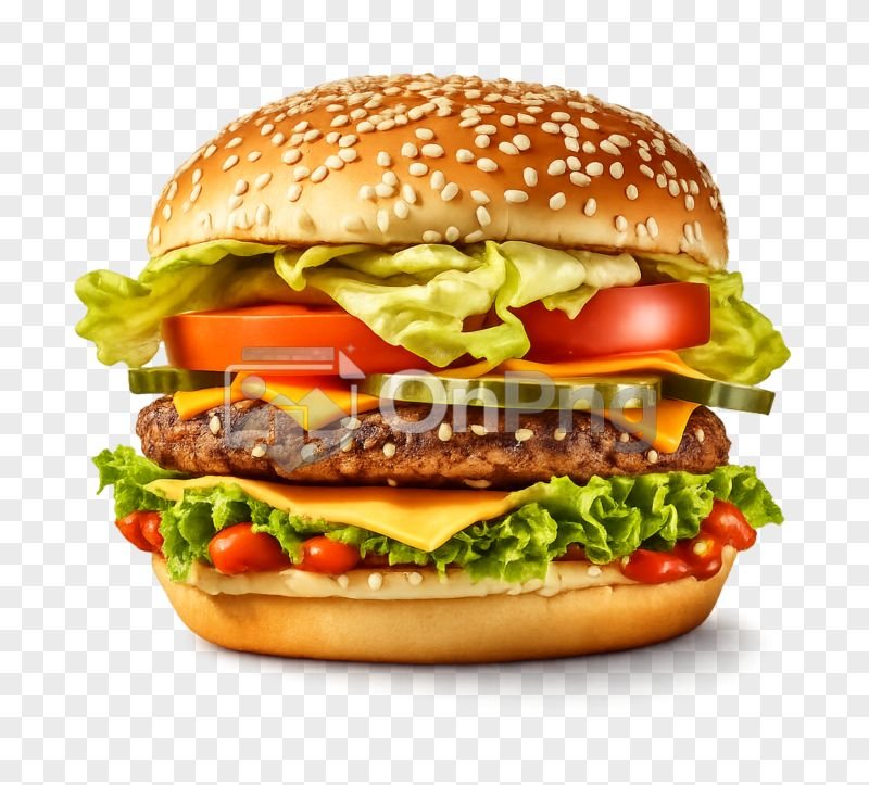 Veg Burger Png – High Resolution Fresh Vegetable Burger Transparent Image