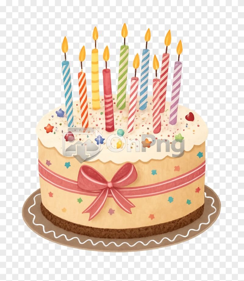 Cake Transparent – Colorful Birthday Cake with Candles PNG Clipart