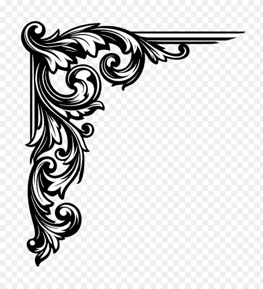 Elegant Black Vintage Corner Frame Png Free Download  Transparent Background