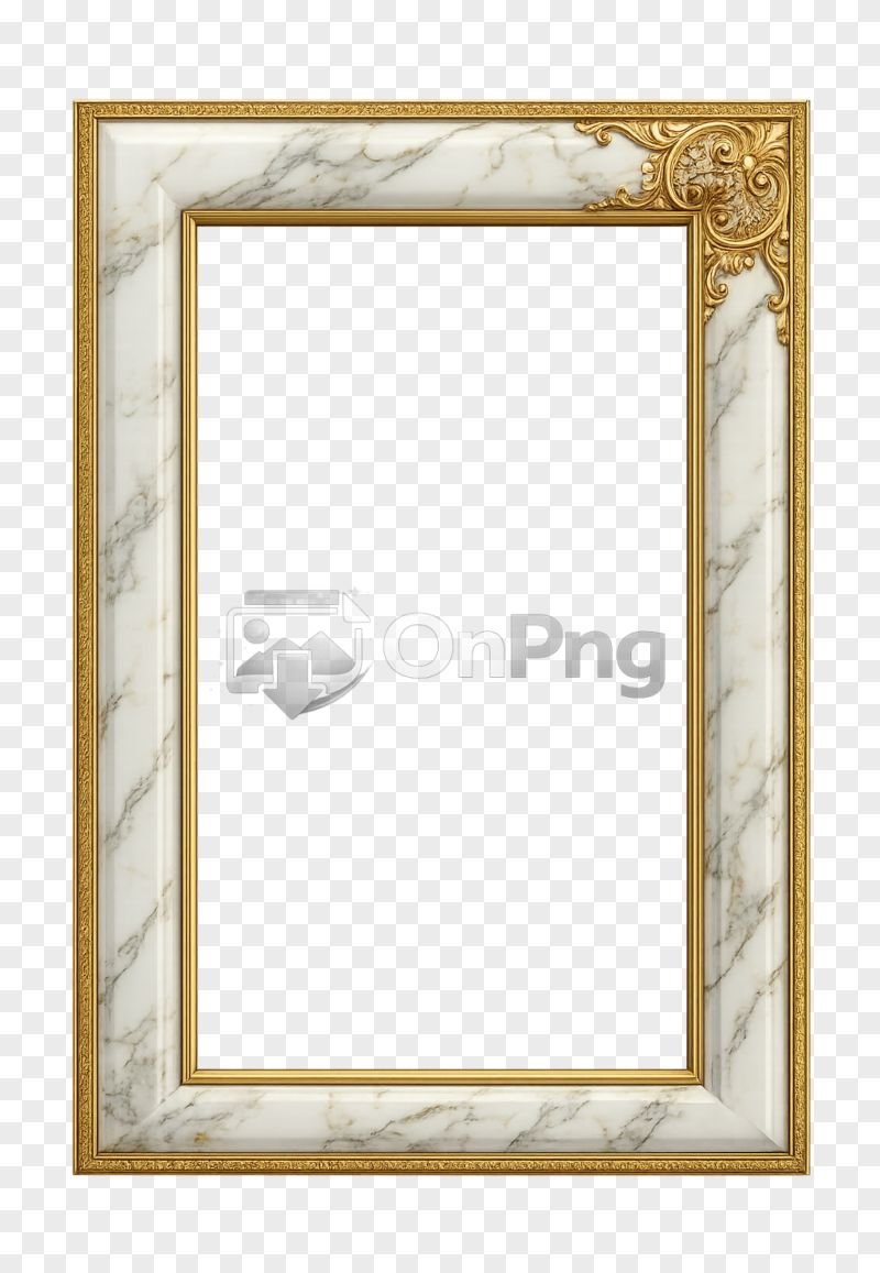 Luxury Marble Gold Frame Transparent PNG