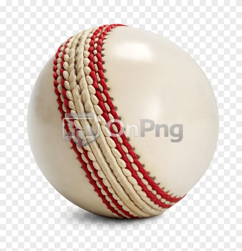 White Cricket Ball Png – High Quality Seam Detail Transparent Image