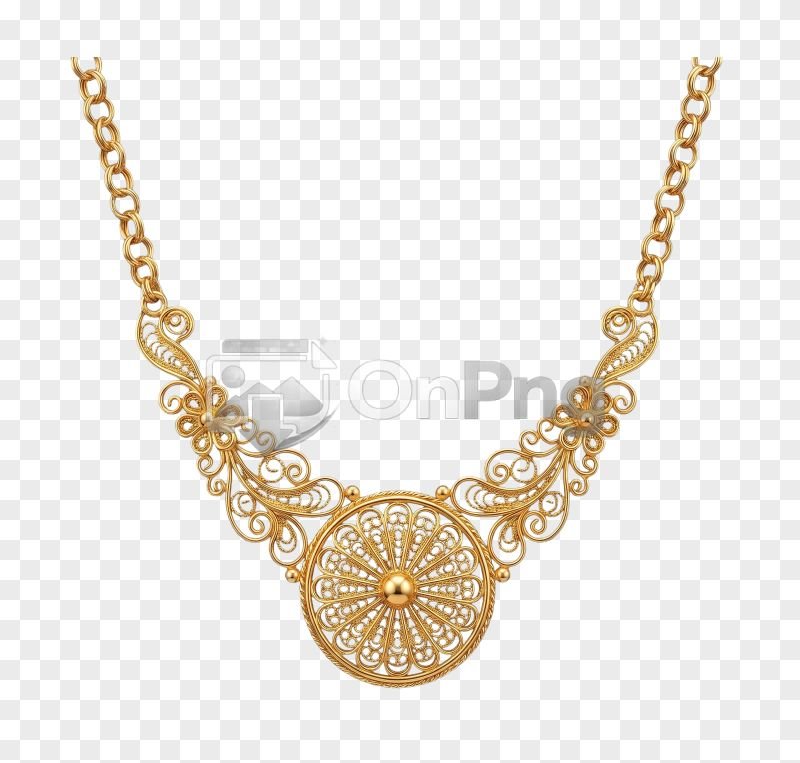 Luxury Filigree Gold Necklace Transparent PNG – Elegant Jewellery Design
