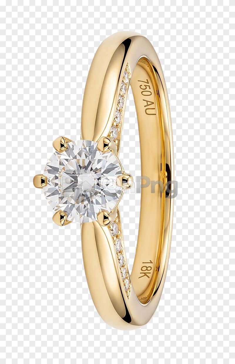 Elegant Diamond Ring Png – Gold Engagement Ring Transparent Background HD