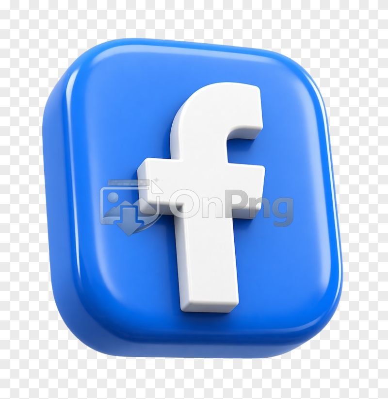 Facebook 3D Icon – Rounded Square Glossy Blue Button Transparent PNG