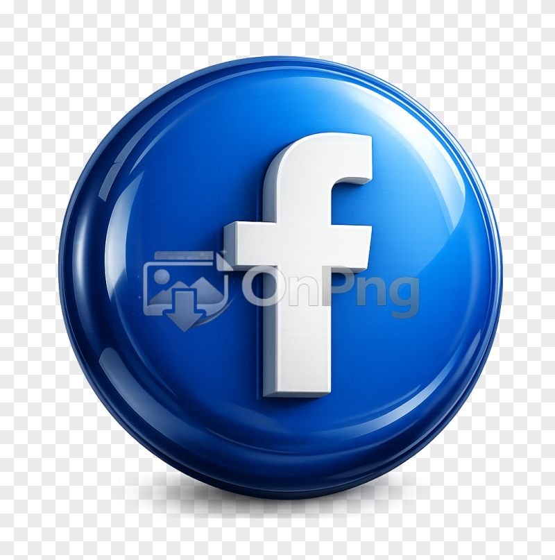 Facebook 3D Logo Png – Glossy Blue Social Media Icon Transparent Background