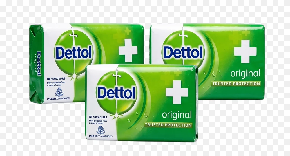 High-Quality Dettol Png: 3 Pack Original Antiseptic Soap Bars  Transparent Background