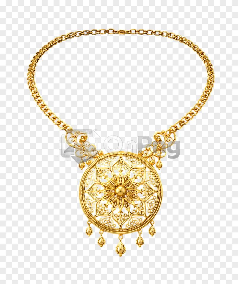 Luxury Vintage Gold Necklace Png Transparent Background