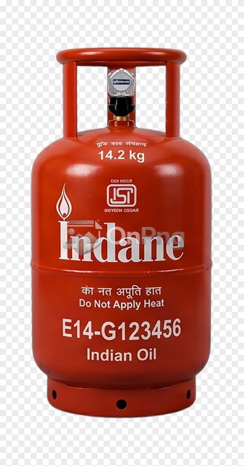 Indane Gas Cylinder Png Red LPG Cylinder Transparent Background