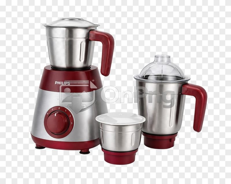 Mixer Grinder Png Kitchen Appliance with Stainless Steel Jars Transparent Background