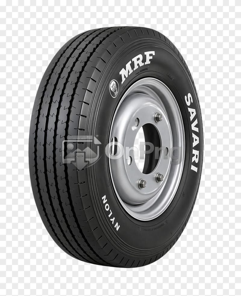 MRF Tyres Png Commercial Vehicle Tire with Steel Rim Transparent Background