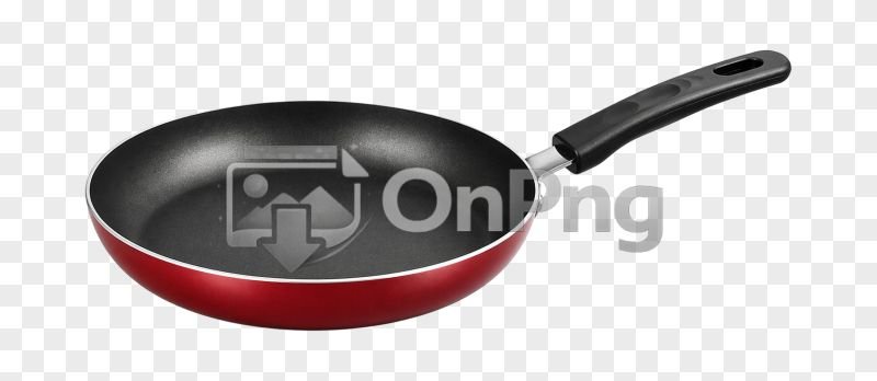 Non-Stick Frypan Png Red Exterior Cooking Pan with Black Handle