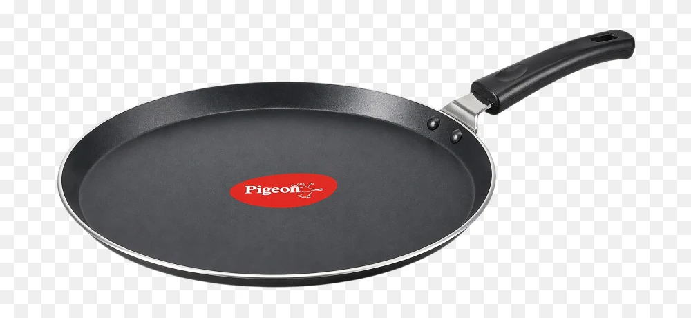 Non-Stick Tawa Png Flat Dosa Pan with Black Handle Transparent Background  Transparent Background