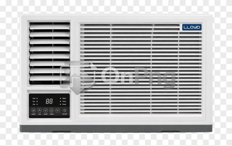 Window AC Png Modern Air Conditioner Unit Front View Transparent Background