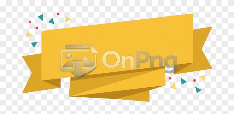 Flat Yellow Origami Offer Banner Png