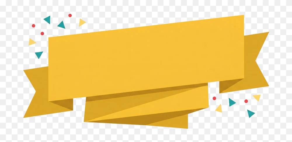 Flat Yellow Origami Offer Banner Png  Transparent Background