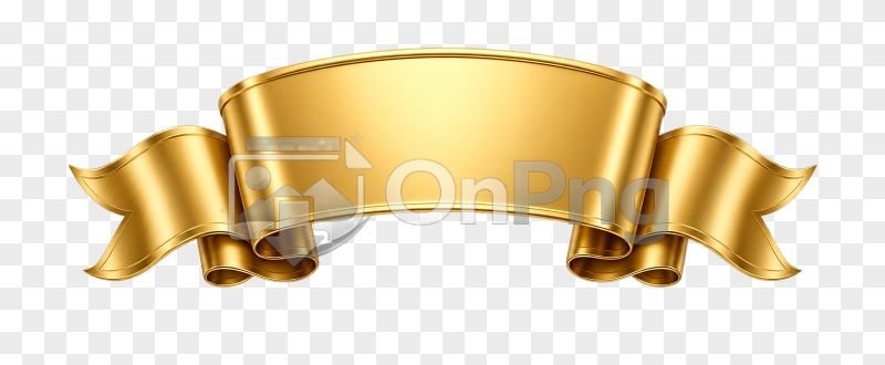 Golden Ribbon Banner PNG – Transparent Background