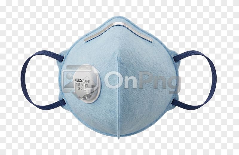 High-Quality Light Blue Pollution Mask PNG
