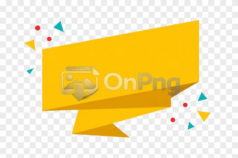 Offer Banner Png – Modern Yellow Ribbon Transparent Background