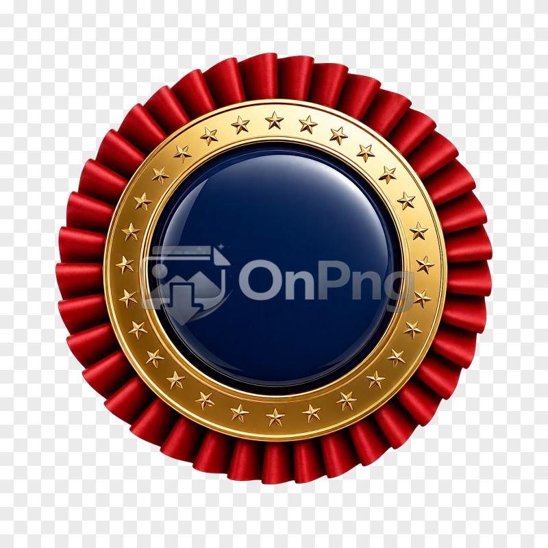 Round Badge Png – Luxury Gold Star Rosette Award Transparent Background