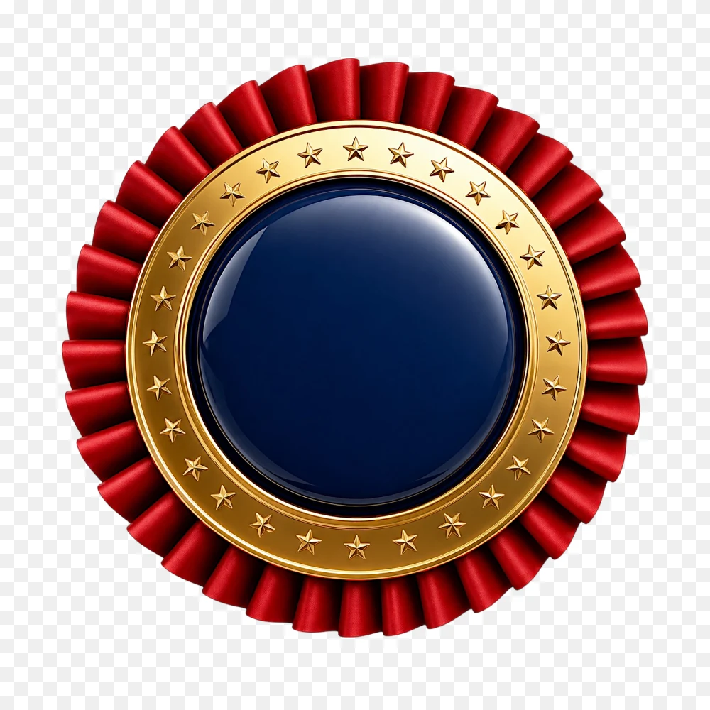 Round Badge Png – Luxury Gold Star Rosette Award Transparent Background  Transparent Background