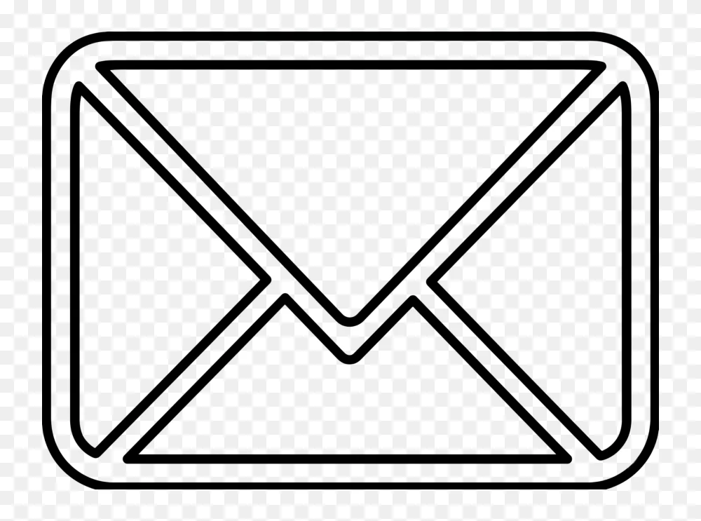 Black Wireframe Email Envelope Icon with Transparent Background PNG Transparent Background