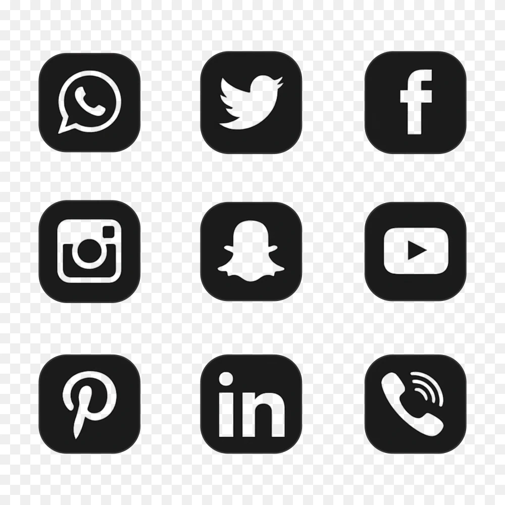 Social Icon PNG – Transparent Background Social Media Icons Pack  Transparent Background