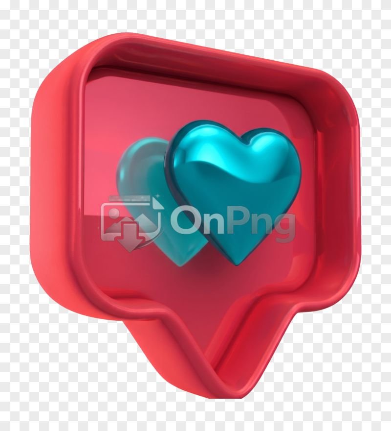 3D Red Glossy Hearts Icon PNG