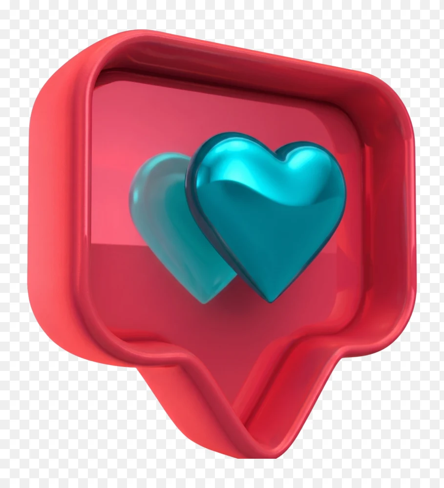 3D Red Glossy Hearts Icon PNG  Transparent Background