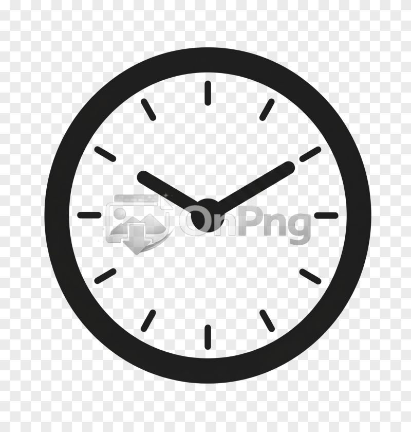 Black and White Analog Clock Icon PNG
