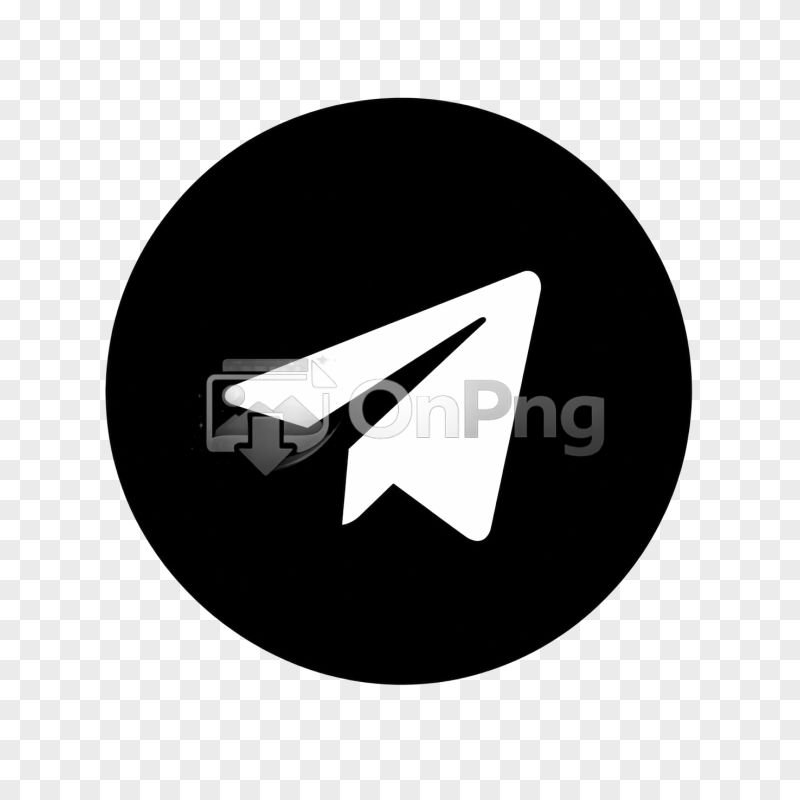 Black and White Telegram  Icon Logo PNG
