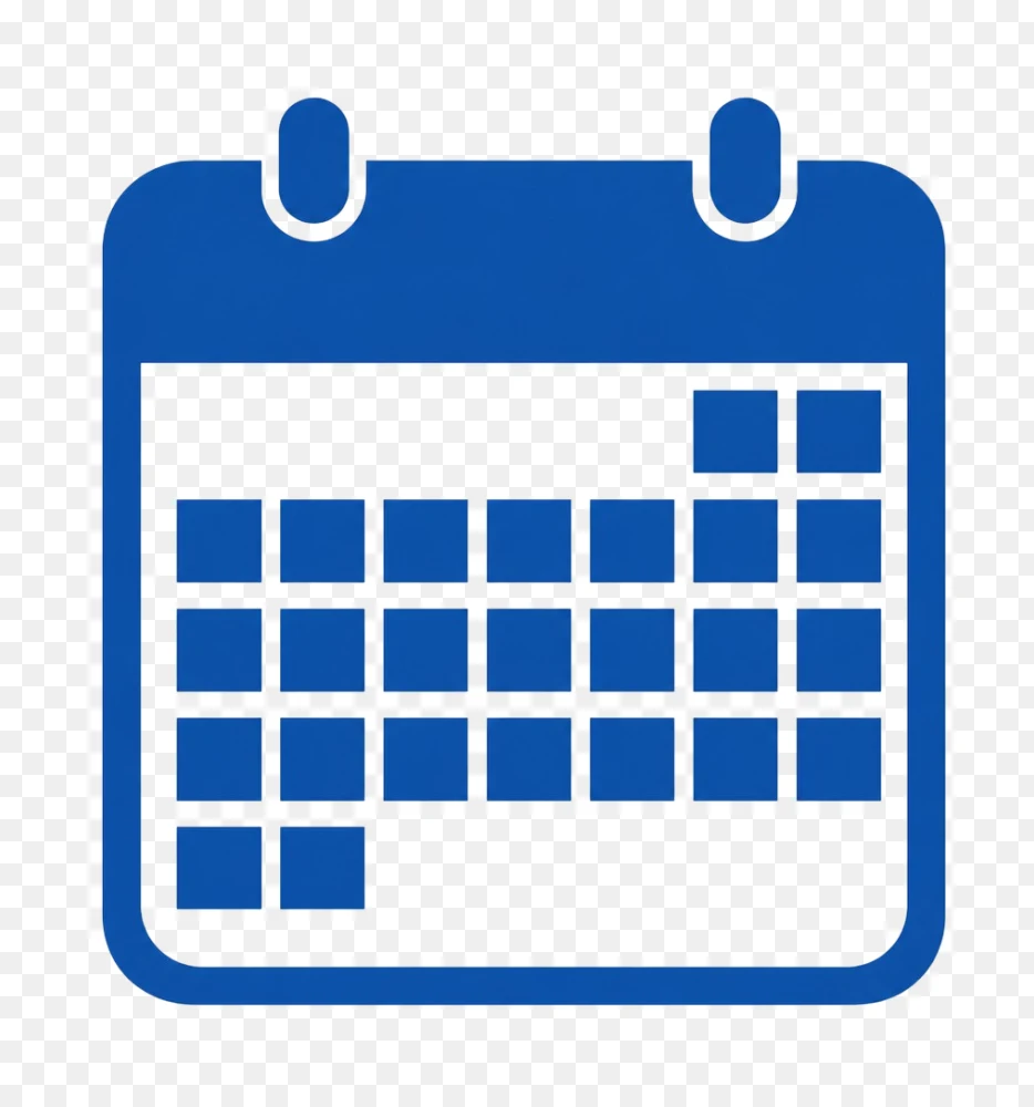 Blue Flat Design Calendar Icon PNG  Transparent Background