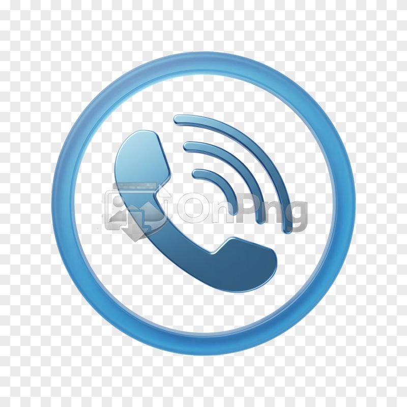Glossy Blue Telephone Call Ringing Icon PNG