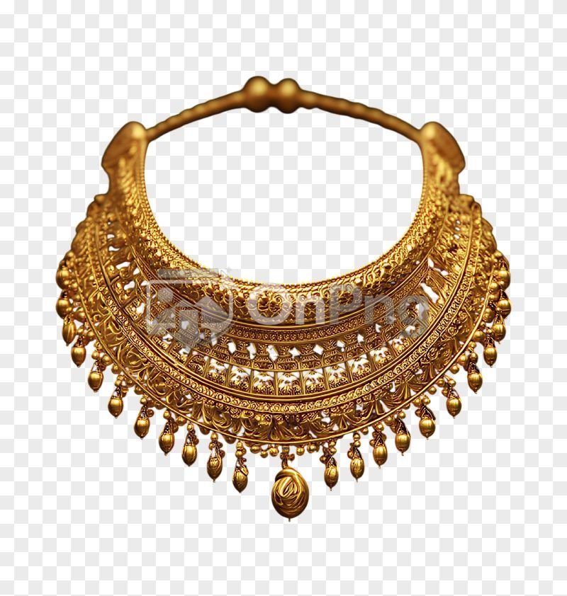 Gold Bridal Choker Transparent Background PNG