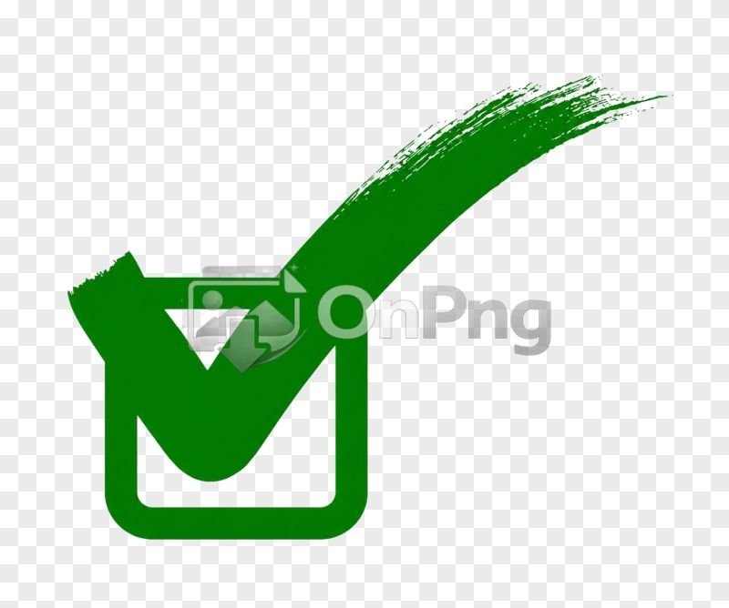 Green Brush Stroke Checkmark Icon PNG