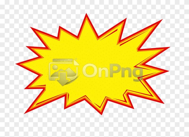 Yellow and Red Starburst Explosion PNG