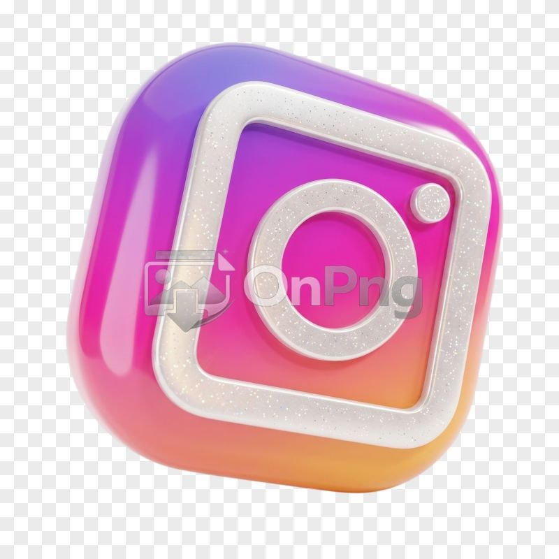 3D Glossy Instagram Logo App Icon PNG