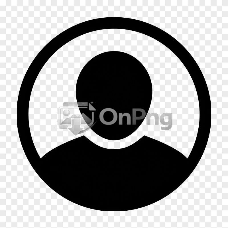 Black and White Circular User Profile Icon PNG