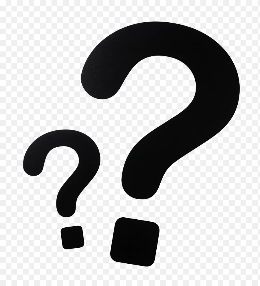 Bold Black Double Question Mark Icon PNG  Transparent Background