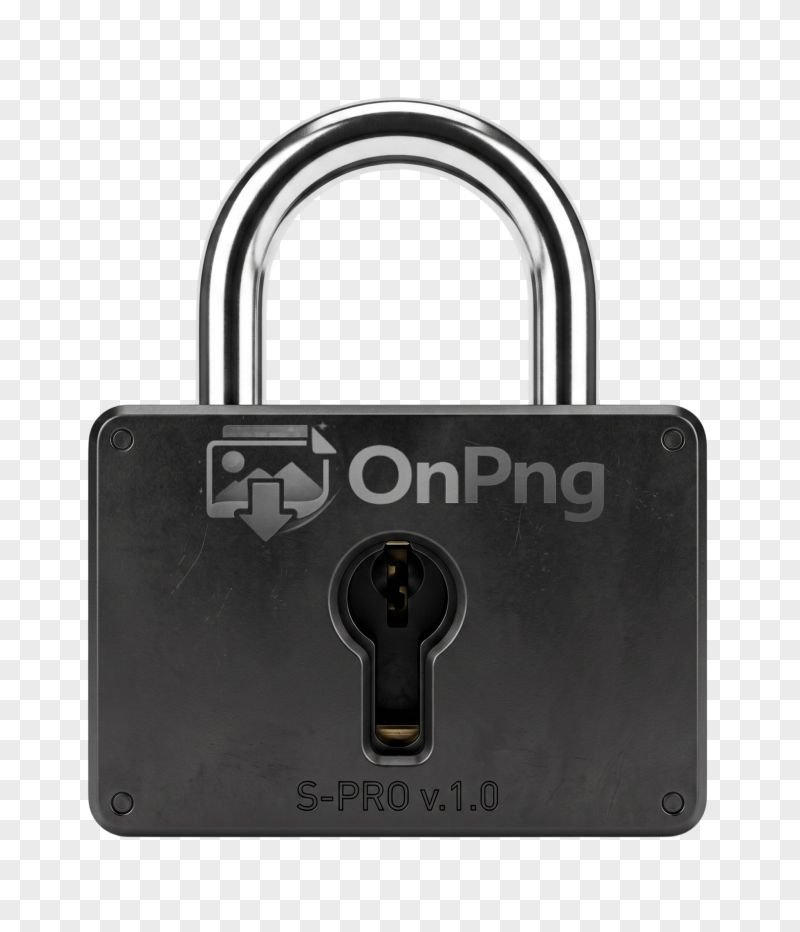Black Security Door Lock PNG