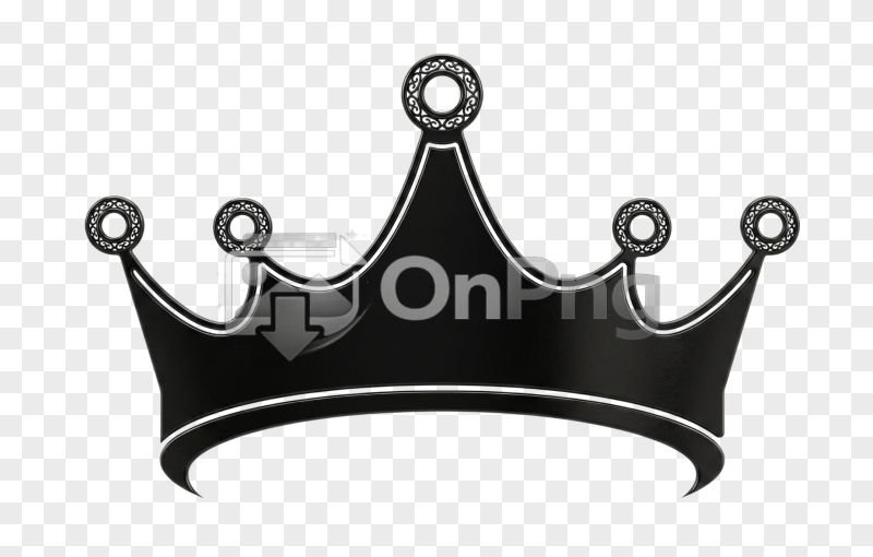 Elegant Black King Crown Silhouette Icon PNG