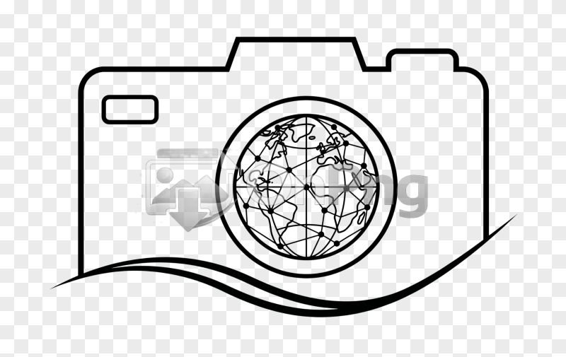 Global Travel Photography Camera Outline PNG