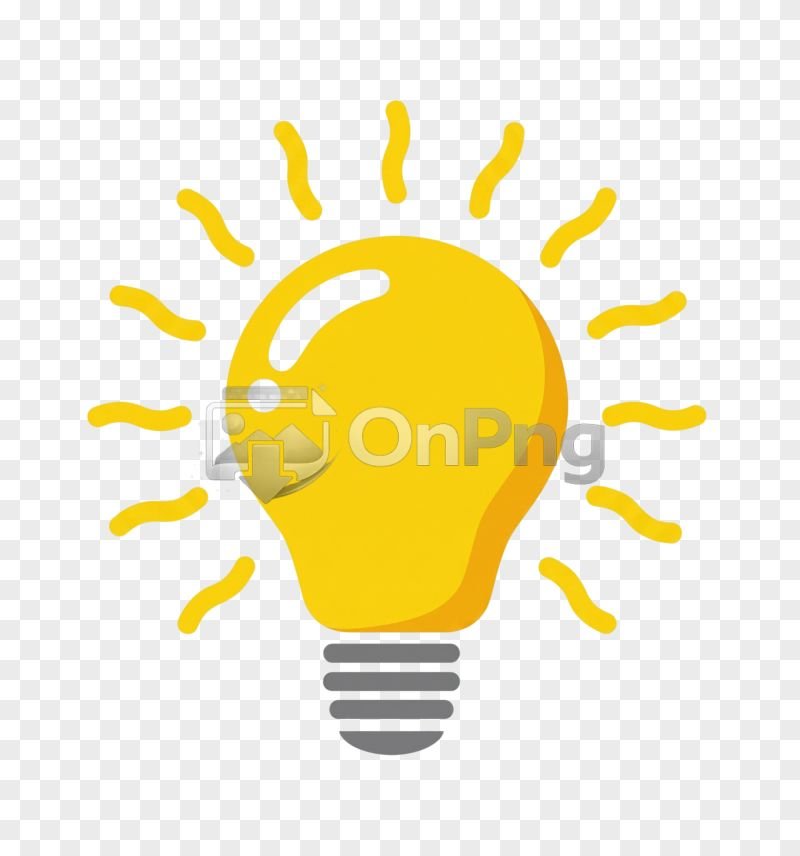 Glowing Yellow Lightbulb Idea Icon PNG