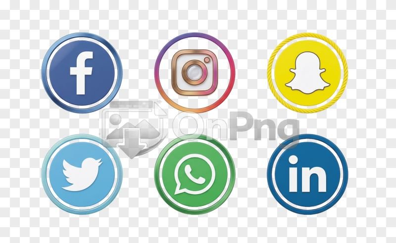 Popular Social Media Circular Icon PNG