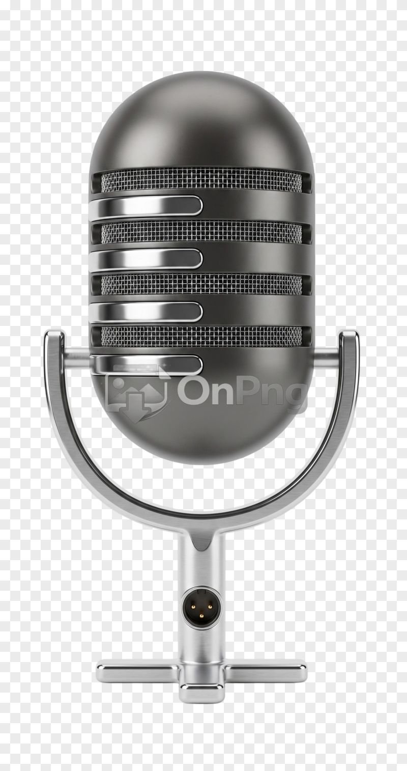 Professional Silver Vintage Podcast Microphone PNG