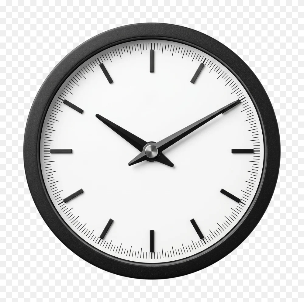 Simple Black Frame Analog Wall Clock PNG  Transparent Background