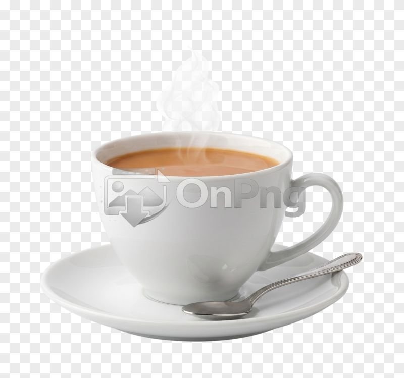 Steaming Cup of Hot Tea on White Saucer Icon PNG